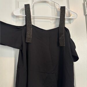 Topshop Black Cold Shoulder Blouse